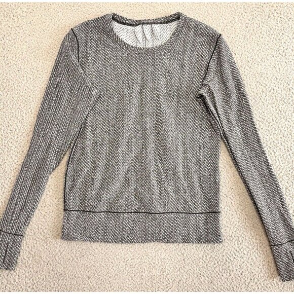 Lululemon Sweater Rush Hour Hazy Heather White Grey Mittens Zip Pocket - Picture 1 of 10